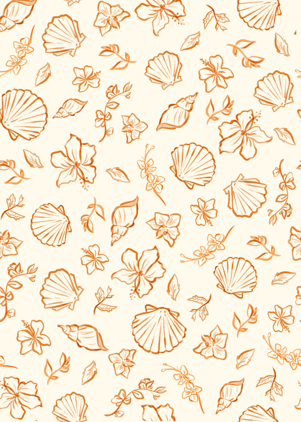 Flower Shell Pattern Flower Shells Rust Wallpaper – Jimmy Cricket
